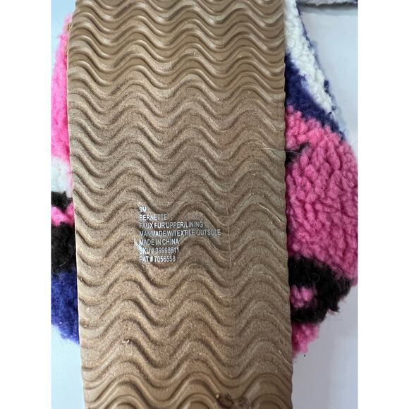 NEW R2 Bernette Multi Camo Sherpa Slip On Memory Foam Buckle Sandals Size 9 - Picture 4 of 7